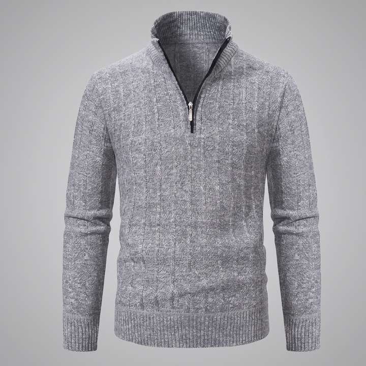 Fergus | Sharp Cable Knit Quarter-Zip Jumper for Men