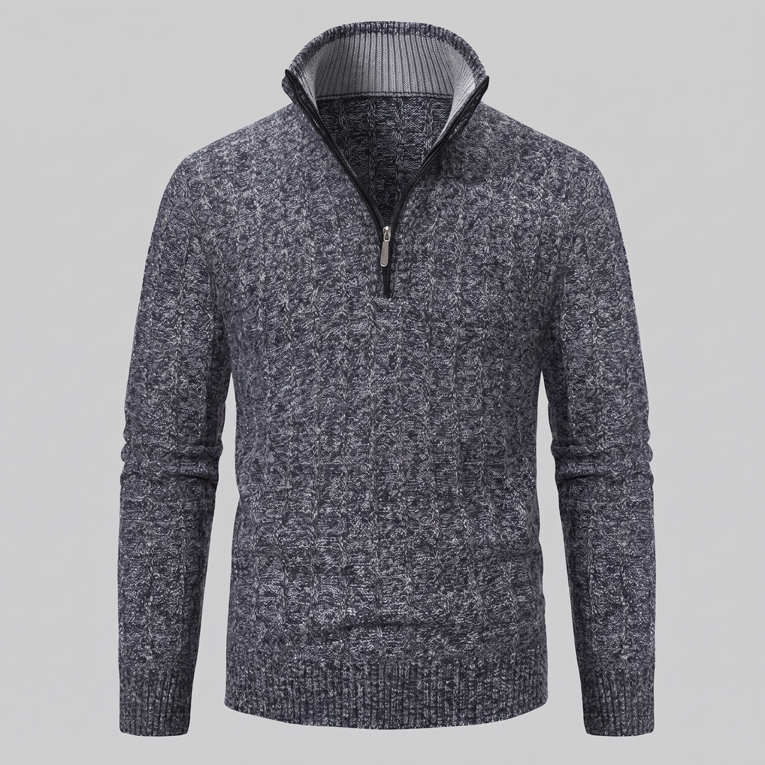 Fergus | Sharp Cable Knit Quarter-Zip Jumper for Men