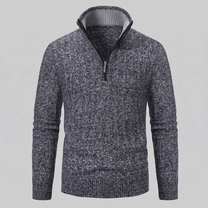 Fergus | Sharp Cable Knit Quarter-Zip Jumper for Men