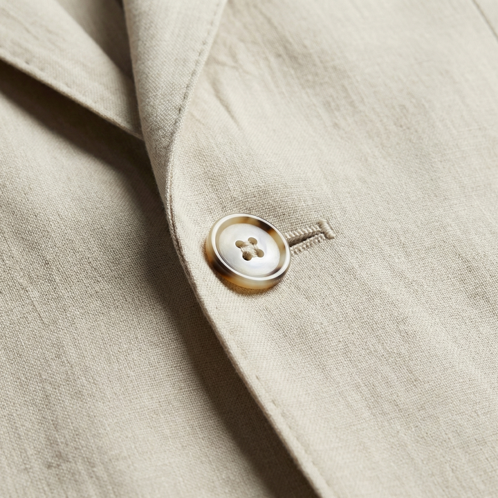 Louis | Relaxed Linen Blazer with Notched Collar for Men