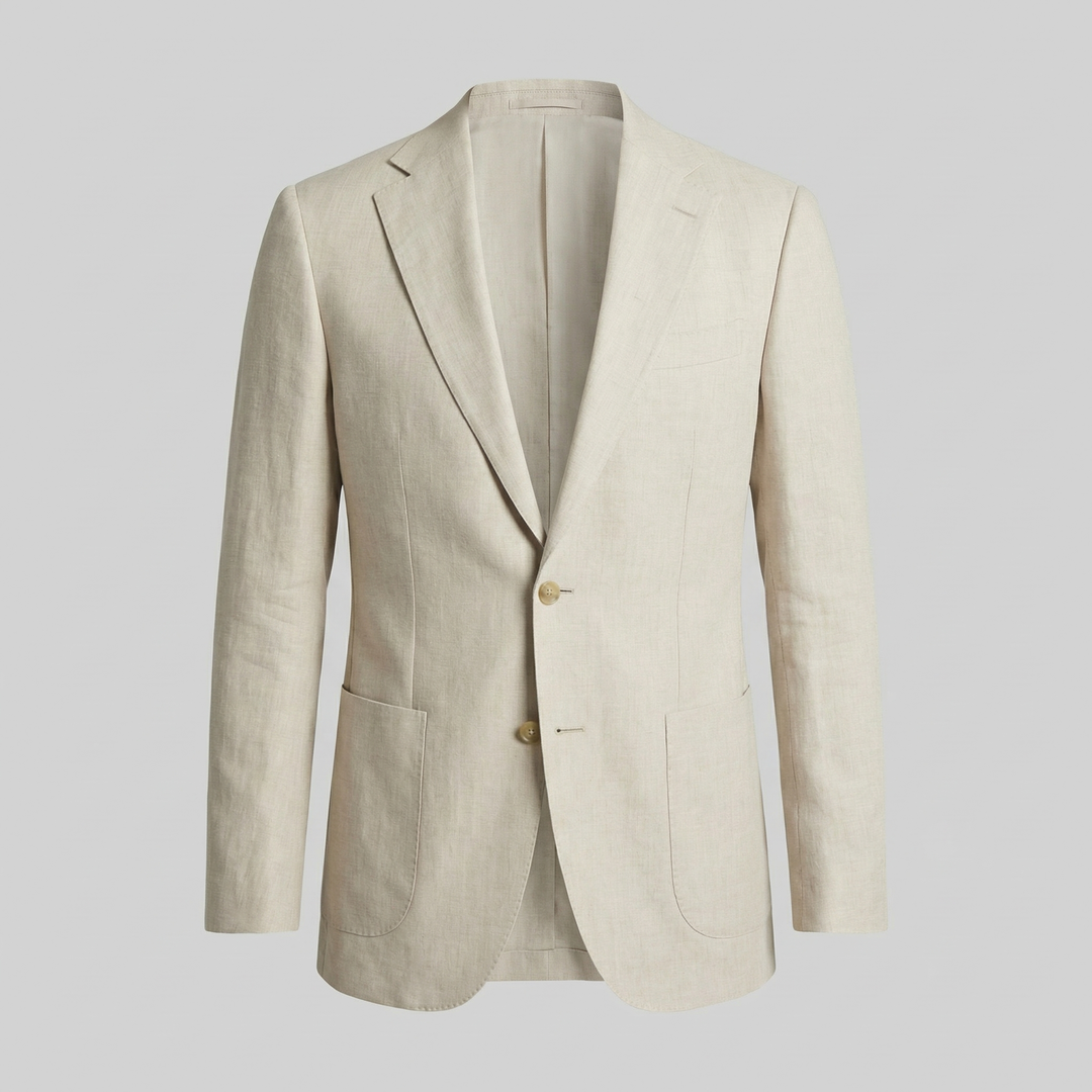 Louis | Relaxed Linen Blazer with Notched Collar for Men