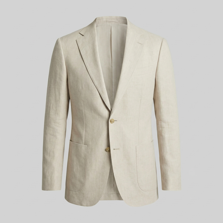 Louis | Relaxed Linen Blazer with Notched Collar for Men