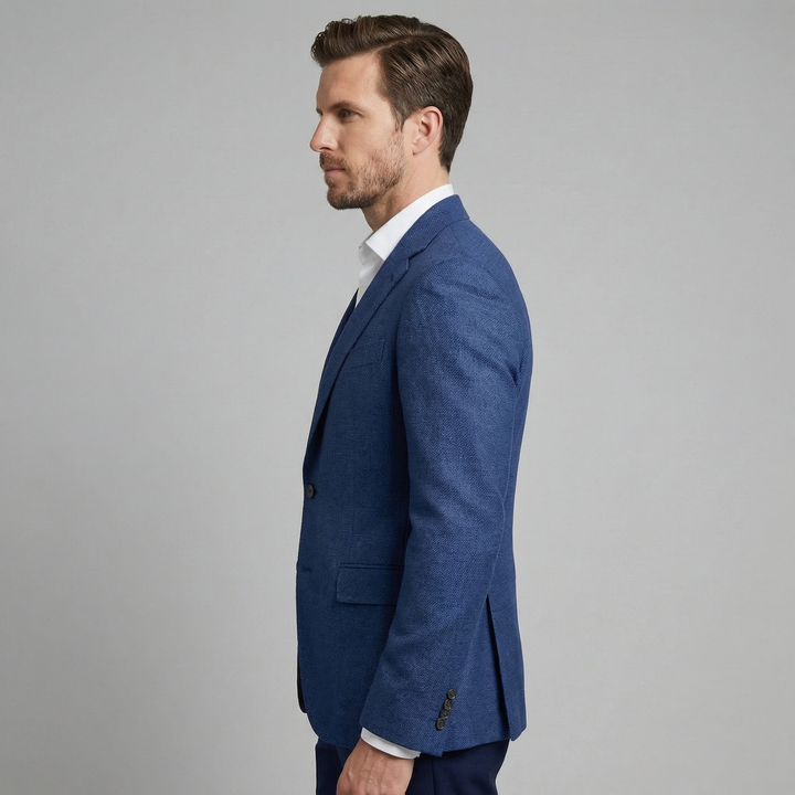 Louis | Relaxed Linen Blazer with Notched Collar for Men