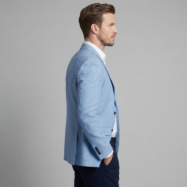 Louis | Relaxed Linen Blazer with Notched Collar for Men