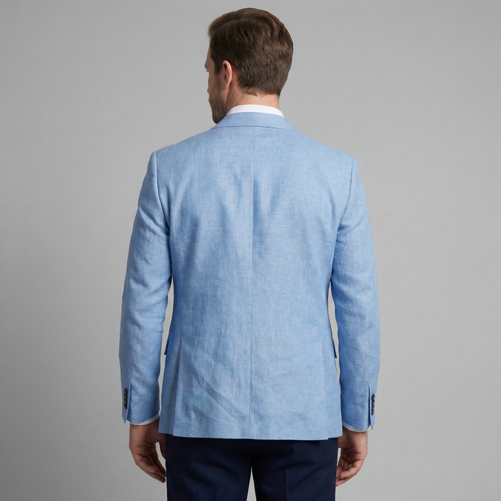 Louis | Relaxed Linen Blazer with Notched Collar for Men