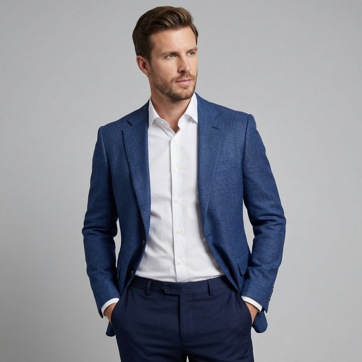 Louis | Relaxed Linen Blazer with Notched Collar for Men