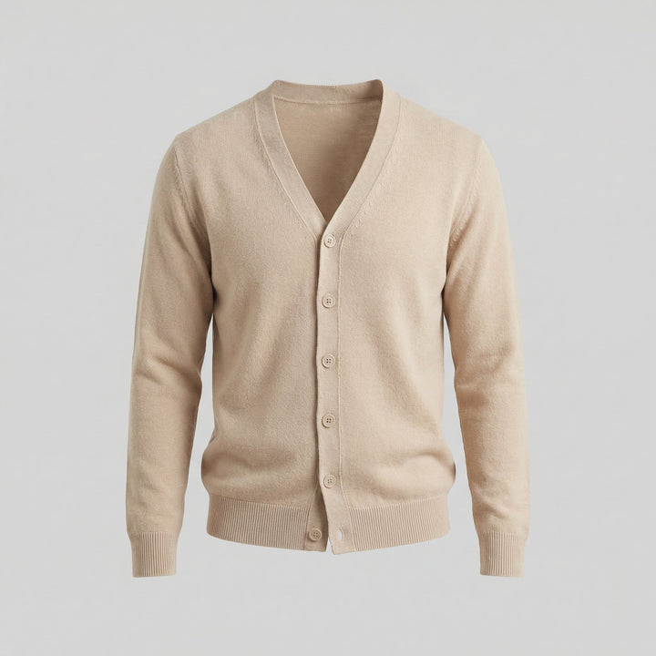 Ezra | Relaxed V-Neck Button Cardigan for Men's Knitwear