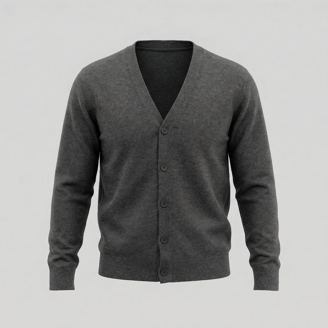 Ezra | Relaxed V-Neck Button Cardigan for Men's Knitwear