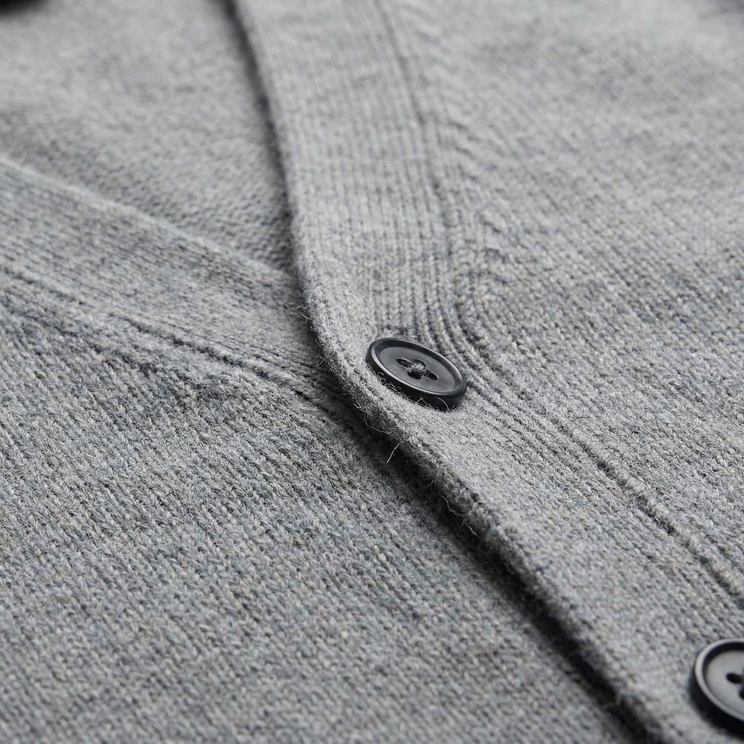 Ezra | Relaxed V-Neck Button Cardigan for Men's Knitwear