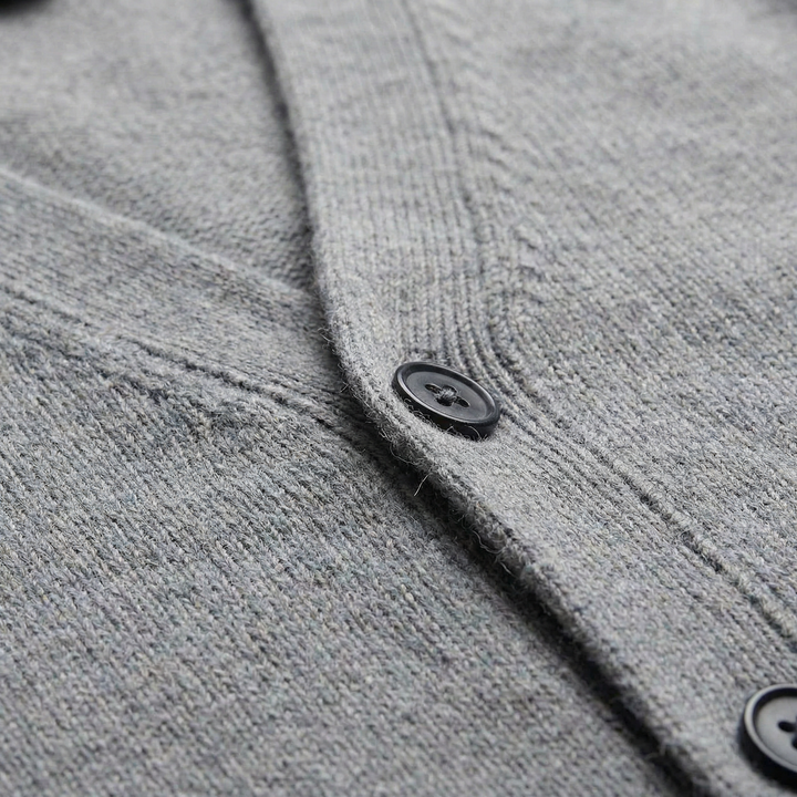 Ezra | Relaxed V-Neck Button Cardigan for Men's Knitwear