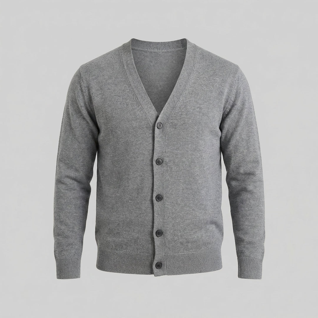 Ezra | Relaxed V-Neck Button Cardigan for Men's Knitwear