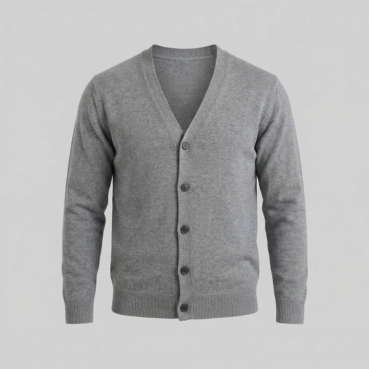 Ezra | Relaxed V-Neck Button Cardigan for Men's Knitwear