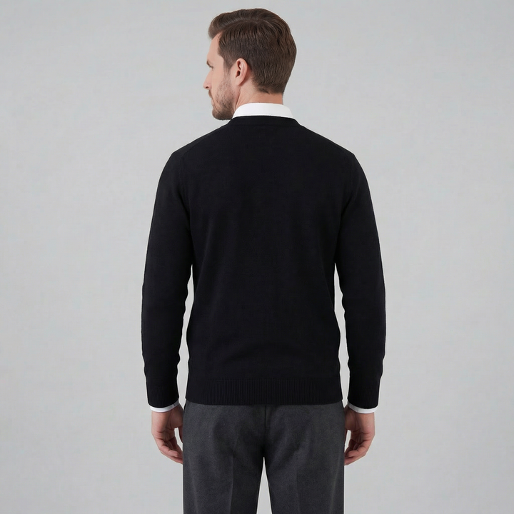 Ezra | Relaxed V-Neck Button Cardigan for Men's Knitwear