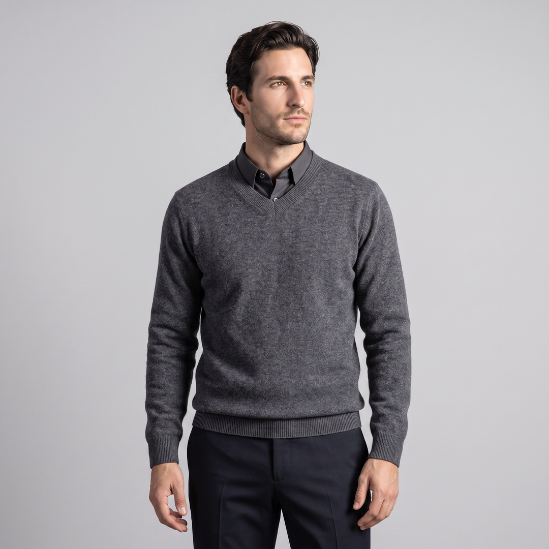 Gideon | Relaxed V-Neck Knit Sweater