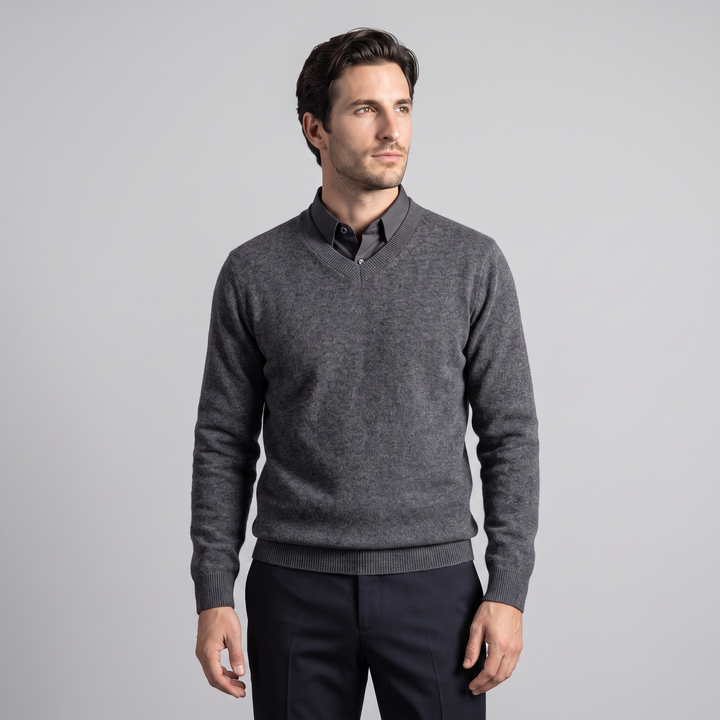Gideon | Relaxed V-Neck Knit Sweater