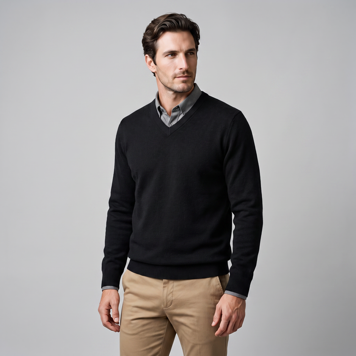 Gideon | Relaxed V-Neck Knit Sweater