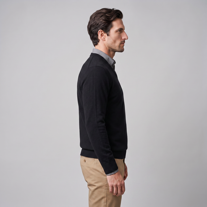 Gideon | Relaxed V-Neck Knit Sweater