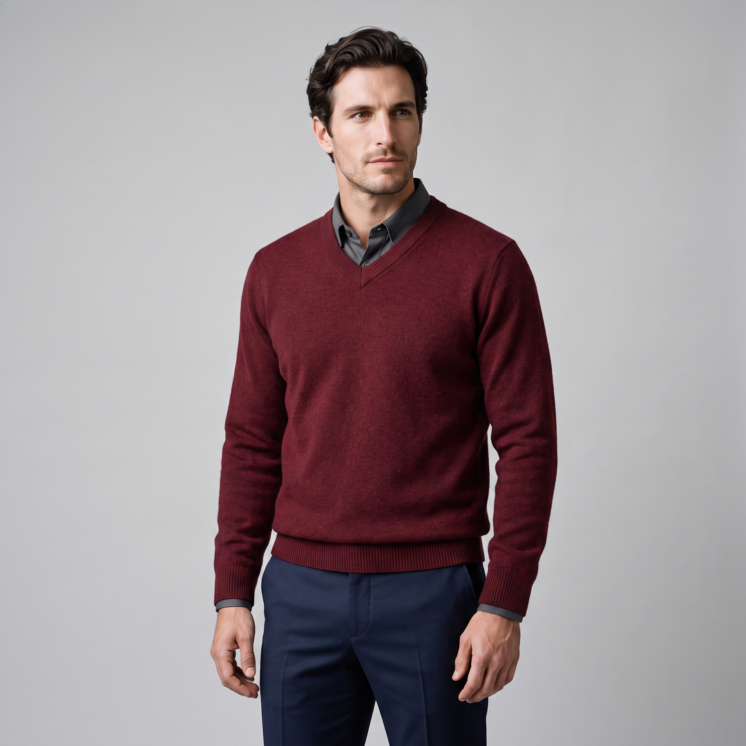 Gideon | Relaxed V-Neck Knit Sweater