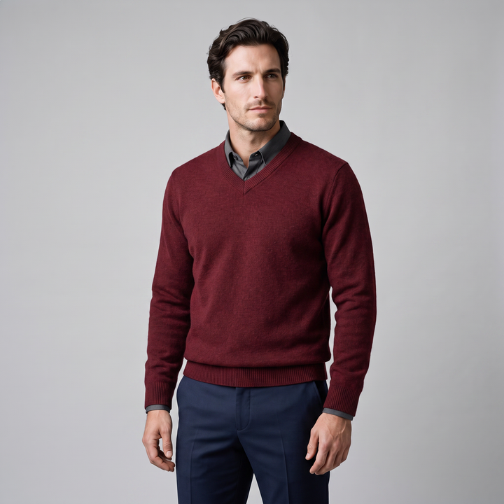 Gideon | Relaxed V-Neck Knit Sweater