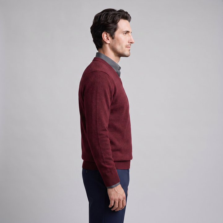 Gideon | Relaxed V-Neck Knit Sweater
