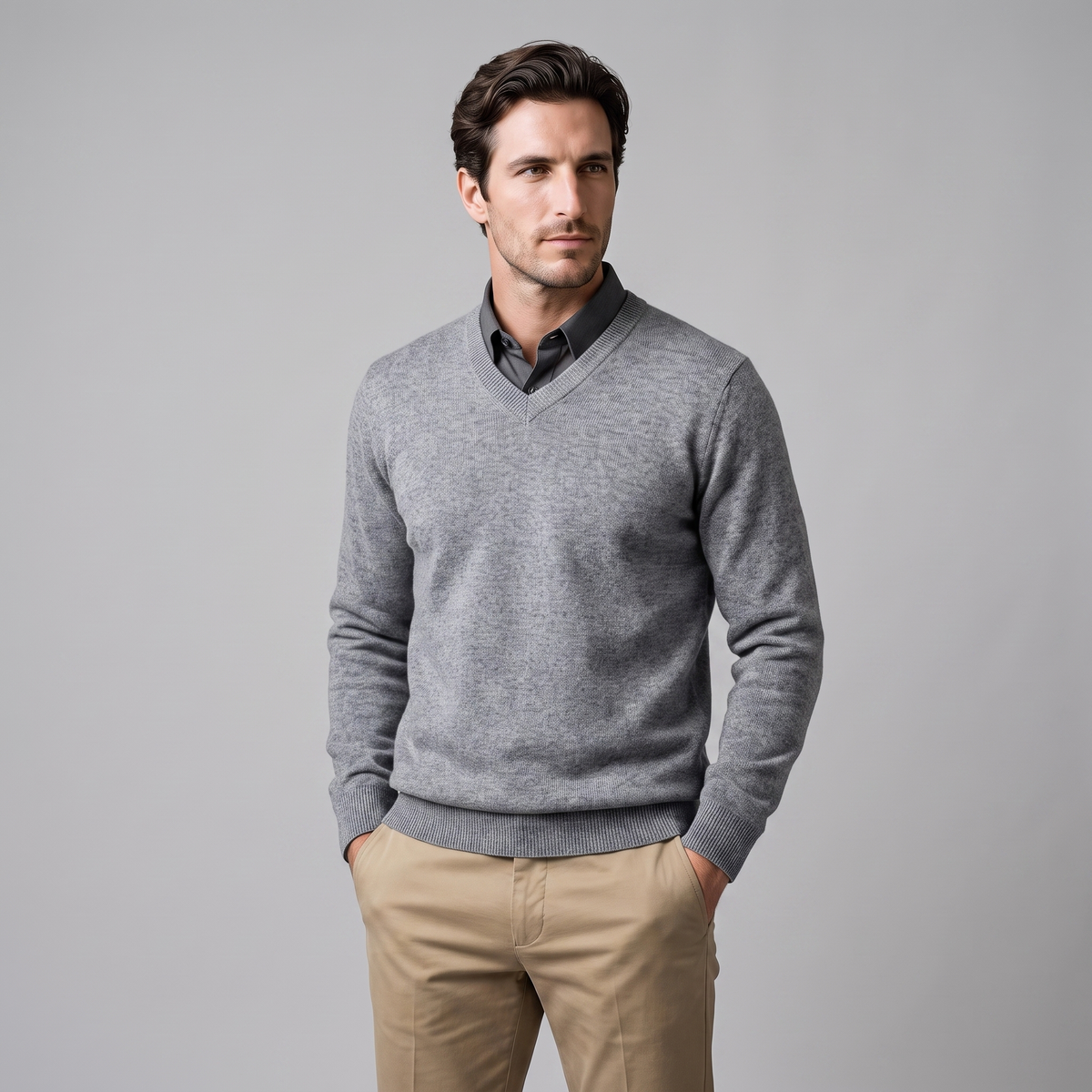 Gideon | Relaxed V-Neck Knit Sweater