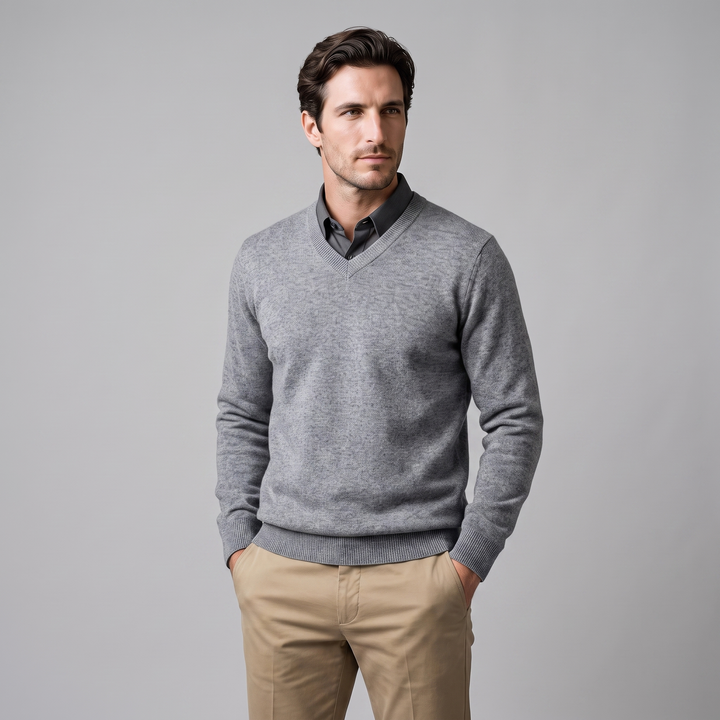 Gideon | Relaxed V-Neck Knit Sweater