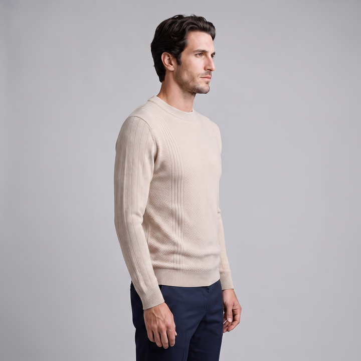 Grayson | Sharp Ribbed Crew Neck Jumper for Men