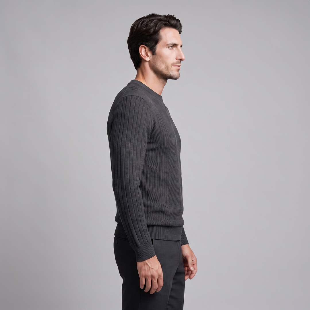 Grayson | Sharp Ribbed Crew Neck Jumper for Men