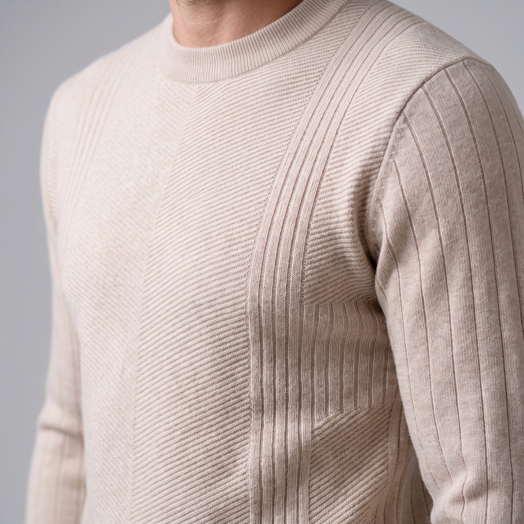 Grayson | Sharp Ribbed Crew Neck Jumper for Men