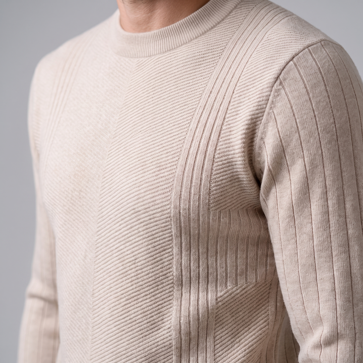Grayson | Sharp Ribbed Crew Neck Jumper for Men
