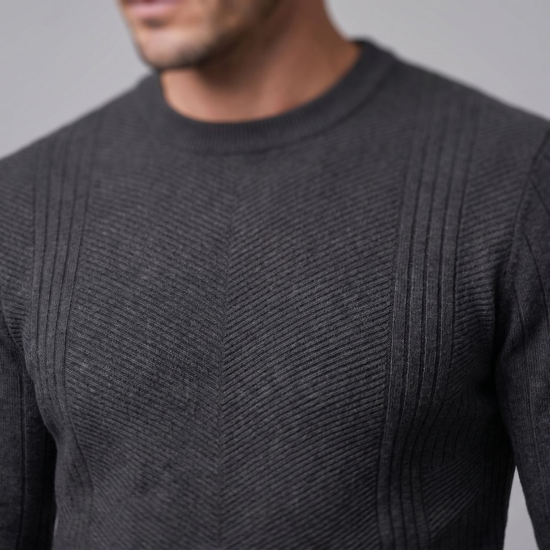 Grayson | Sharp Ribbed Crew Neck Jumper for Men