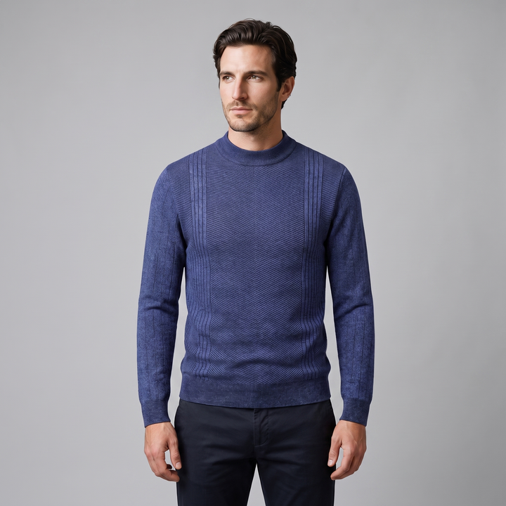 Grayson | Sharp Ribbed Crew Neck Jumper for Men
