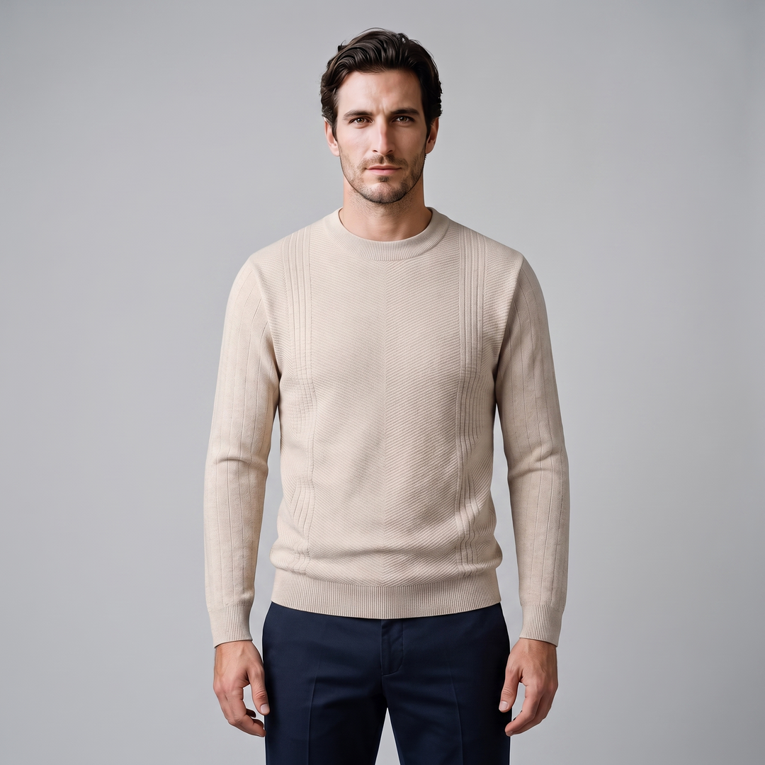 Grayson | Sharp Ribbed Crew Neck Jumper for Men