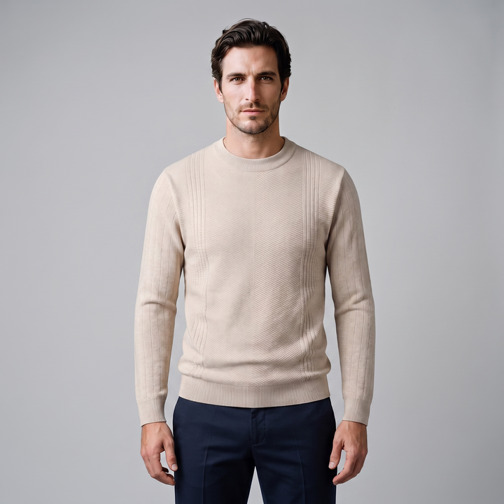 Grayson | Sharp Ribbed Crew Neck Jumper for Men