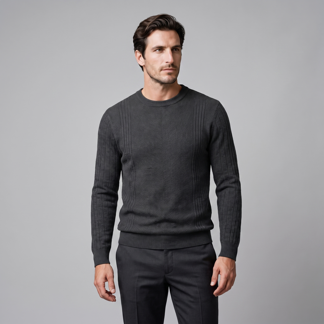 Grayson | Sharp Ribbed Crew Neck Jumper for Men