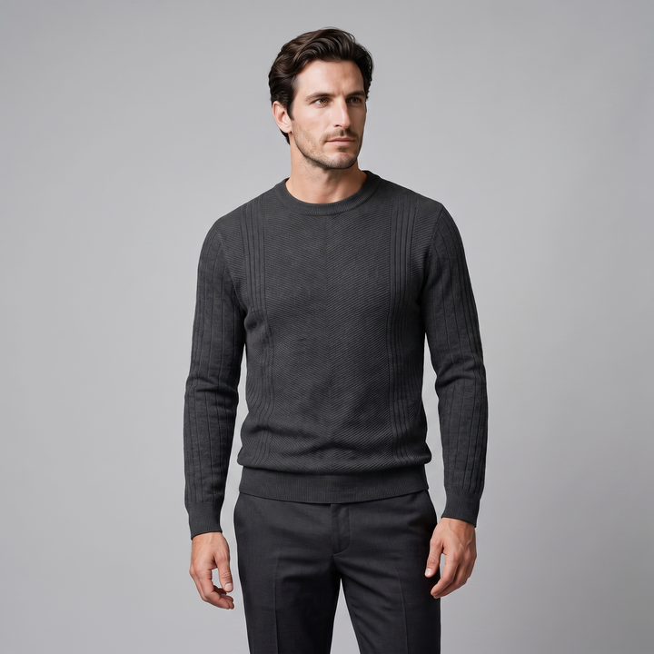 Grayson | Sharp Ribbed Crew Neck Jumper for Men