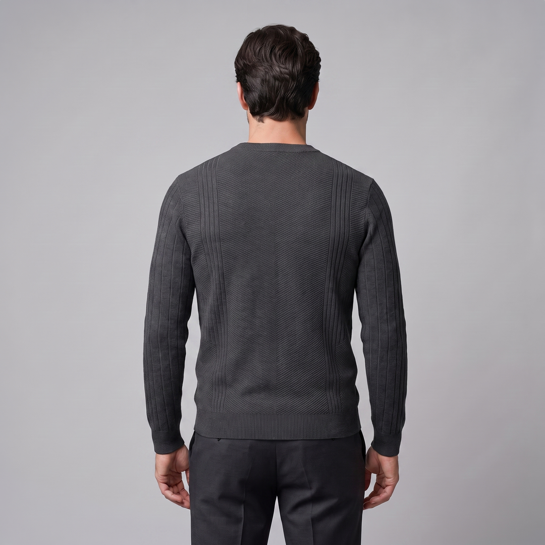 Grayson | Sharp Ribbed Crew Neck Jumper for Men
