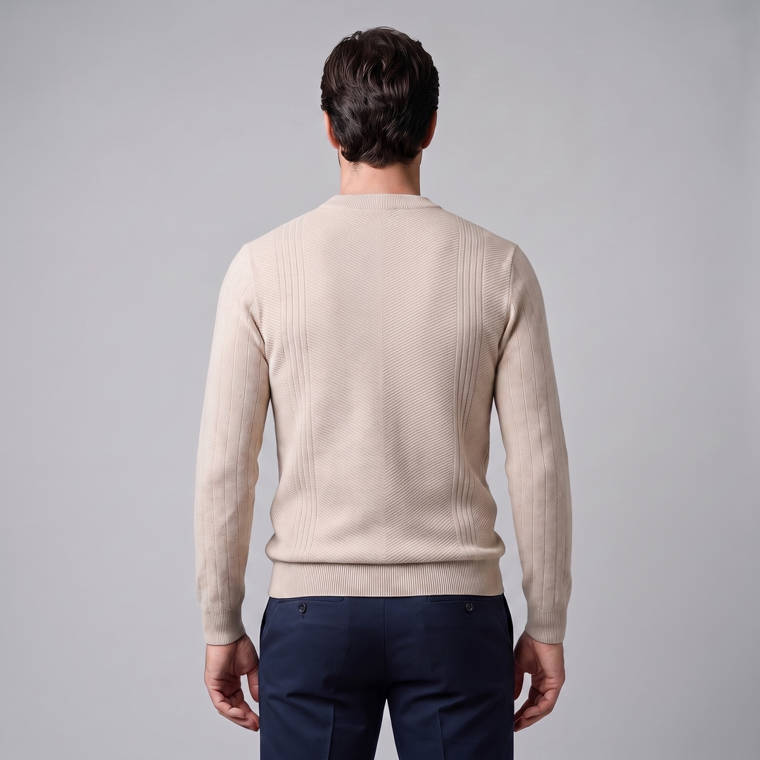 Grayson | Sharp Ribbed Crew Neck Jumper for Men