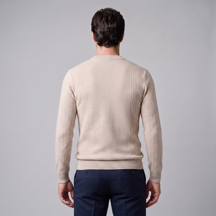 Grayson | Sharp Ribbed Crew Neck Jumper for Men