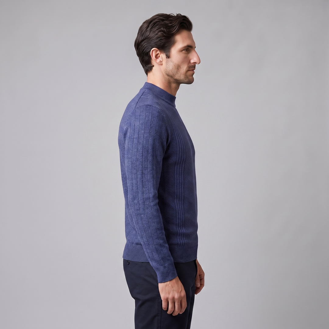 Grayson | Sharp Ribbed Crew Neck Jumper for Men