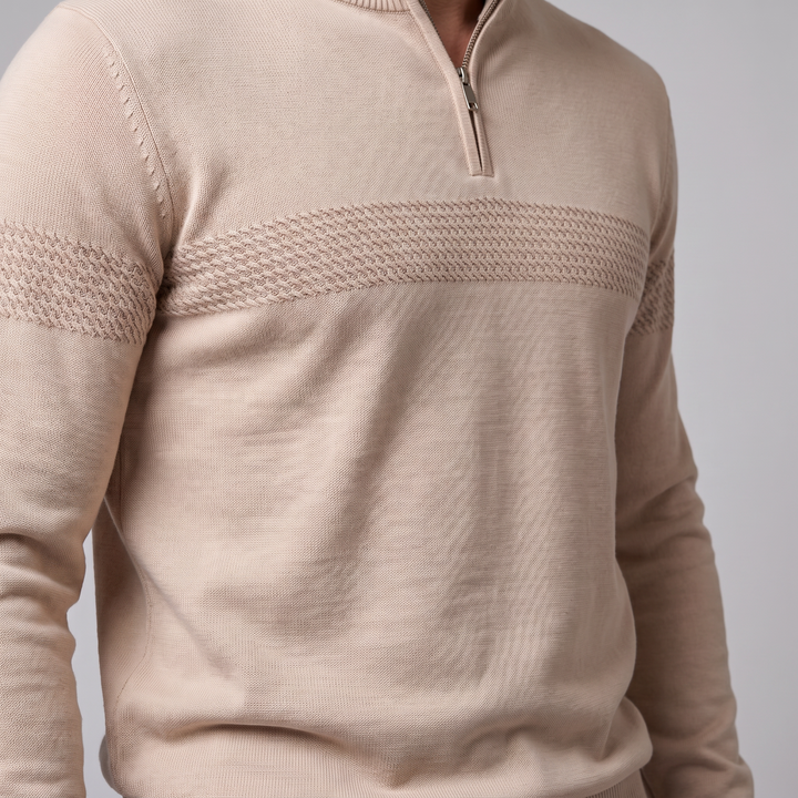 Edmund | Sharp Striped Quarter-Zip Jumper for Men