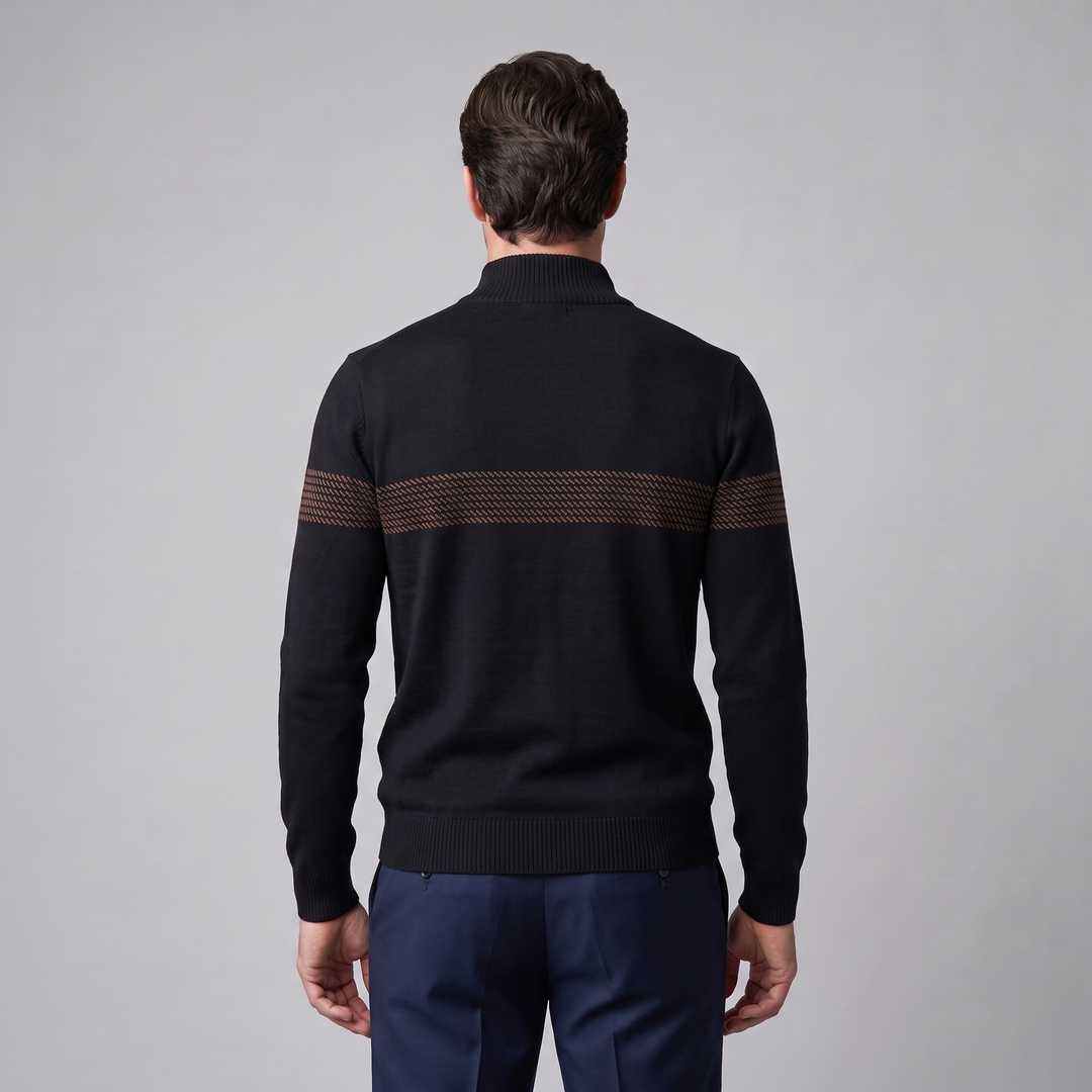 Edmund | Sharp Striped Quarter-Zip Jumper for Men