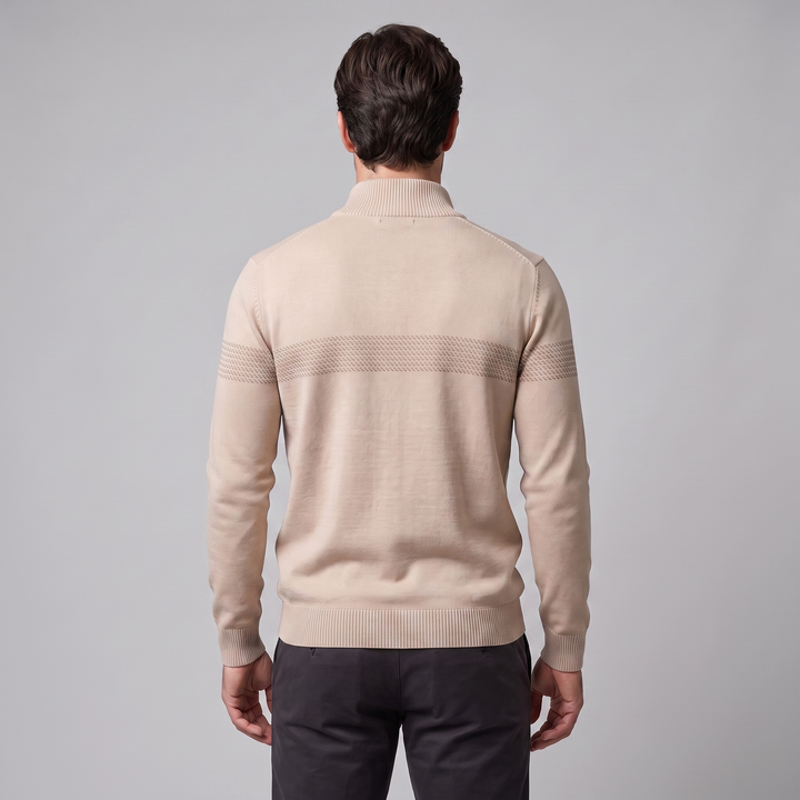Edmund | Sharp Striped Quarter-Zip Jumper for Men