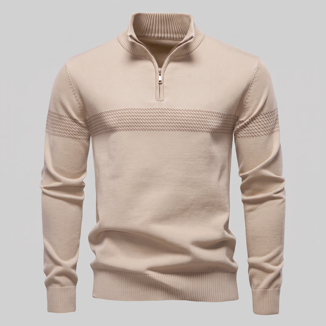 Edmund | Sharp Striped Quarter-Zip Jumper for Men