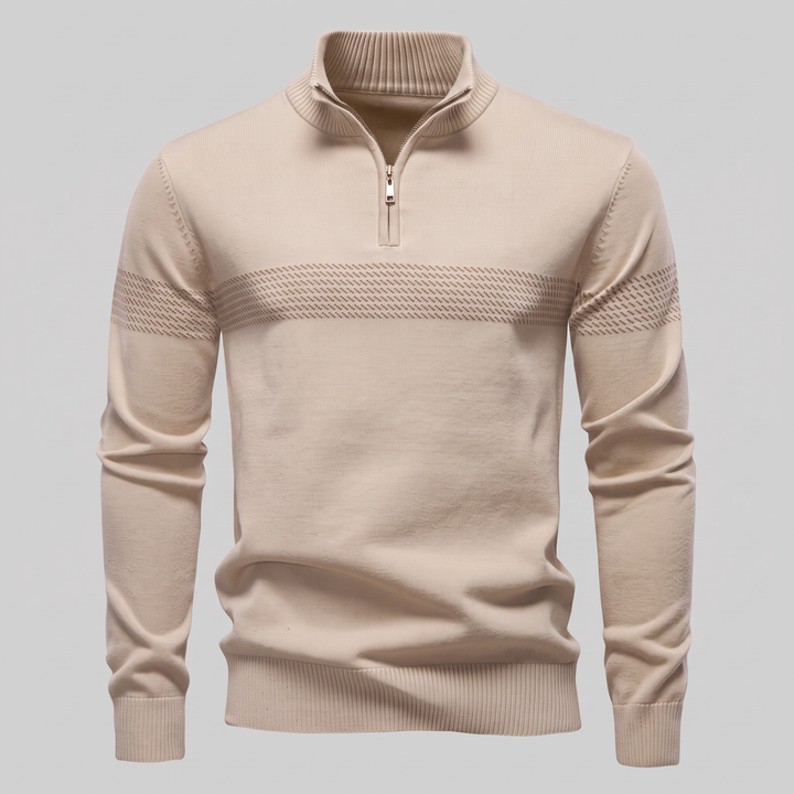 Edmund | Sharp Striped Quarter-Zip Jumper for Men