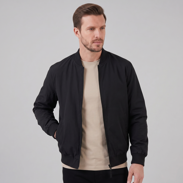 Archie | Classic Bomber Jacket with Ribbed Collar for Men
