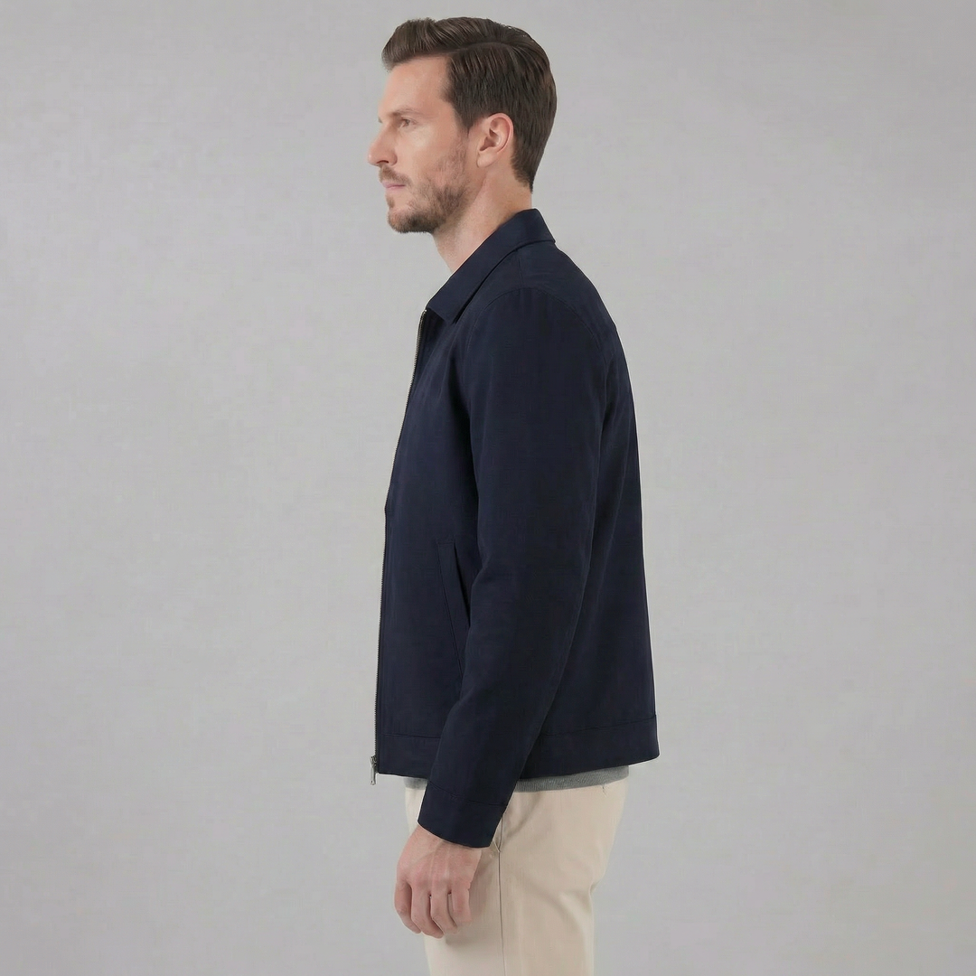 Theo | Sharp Slim Fit Collar Zip Jacket for Men