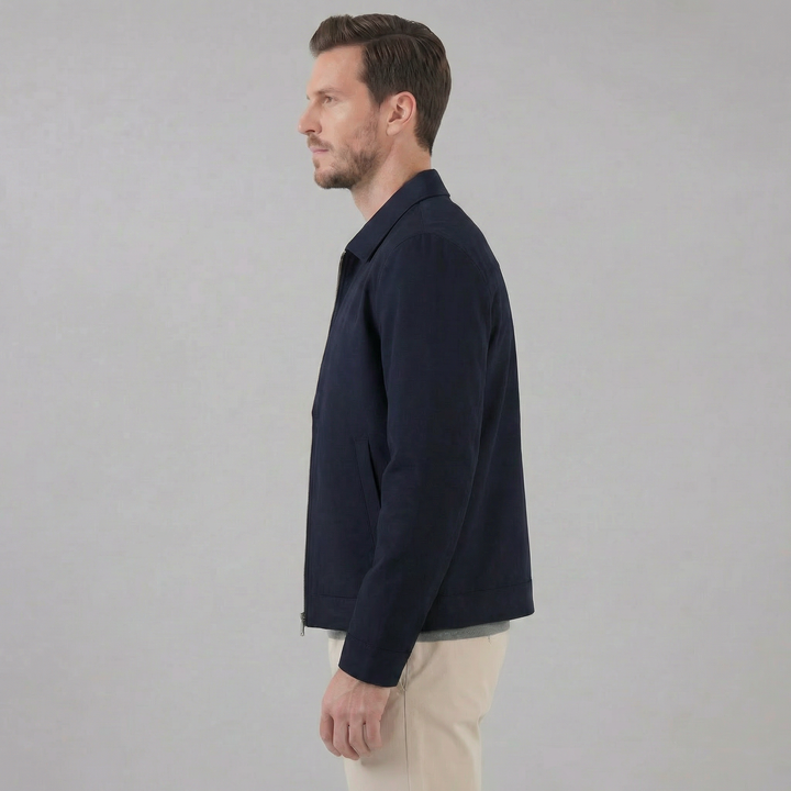 Theo | Sharp Slim Fit Collar Zip Jacket for Men