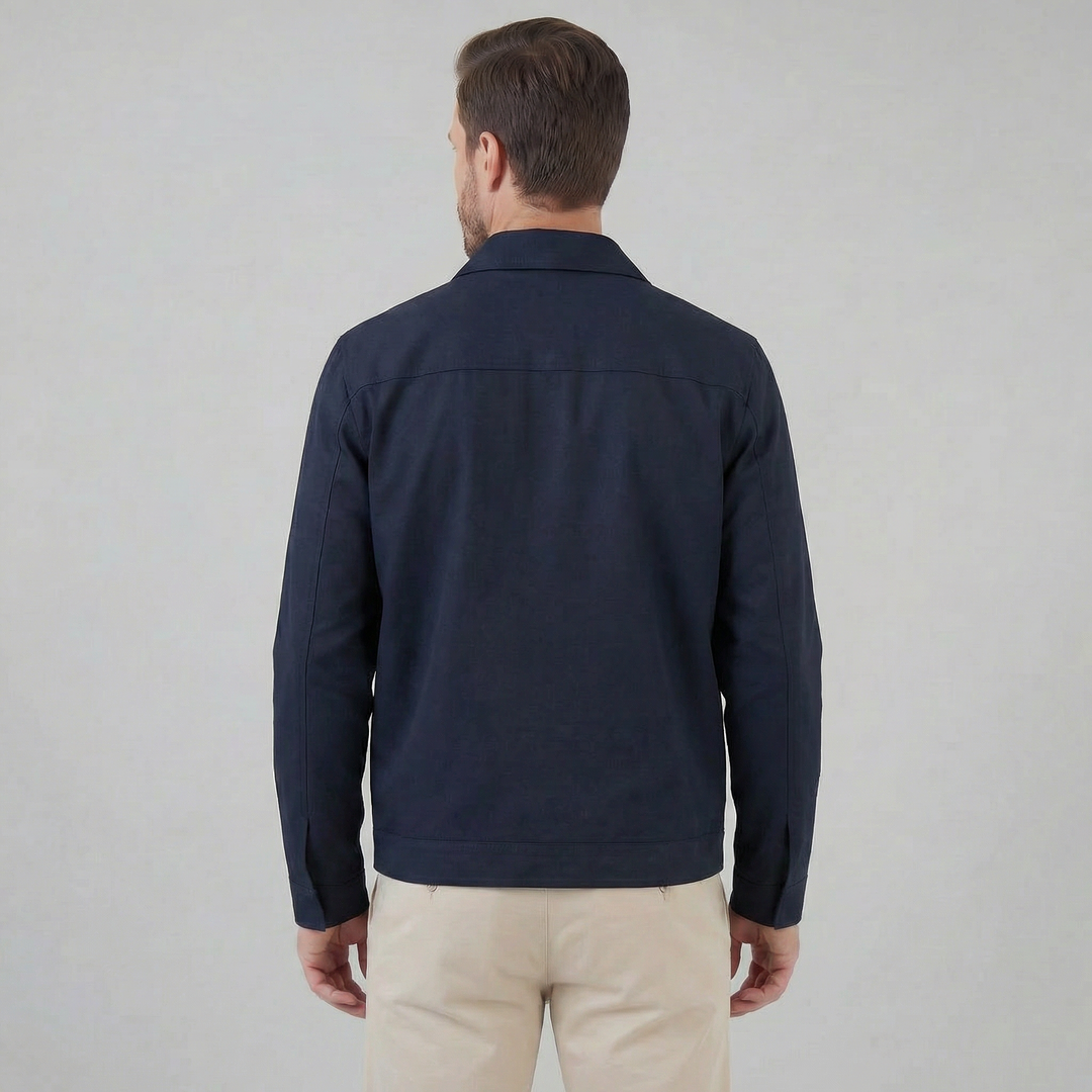 Theo | Sharp Slim Fit Collar Zip Jacket for Men