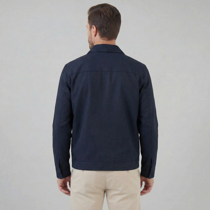 Theo | Sharp Slim Fit Collar Zip Jacket for Men